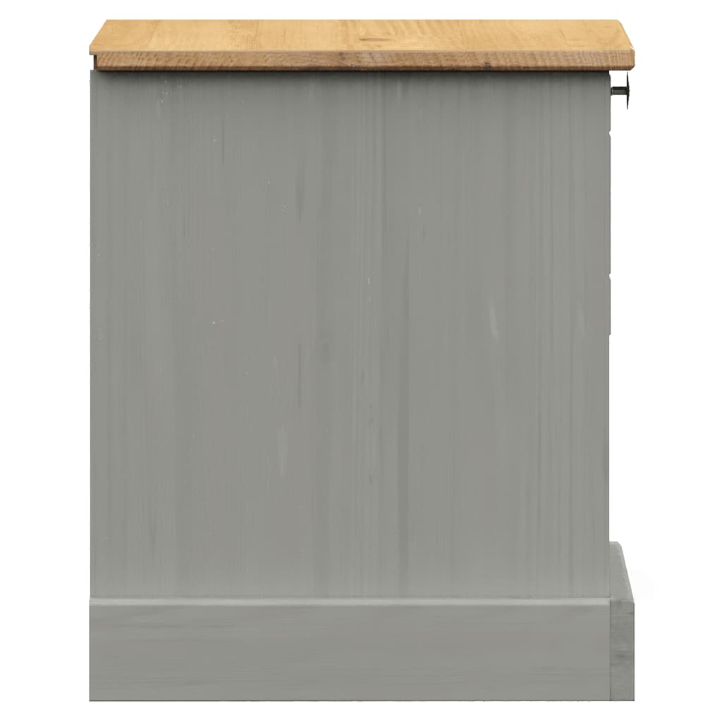 Mesita De Noche Vigo Madera Maciza De Pino Gris 42x35x42 Cm_4