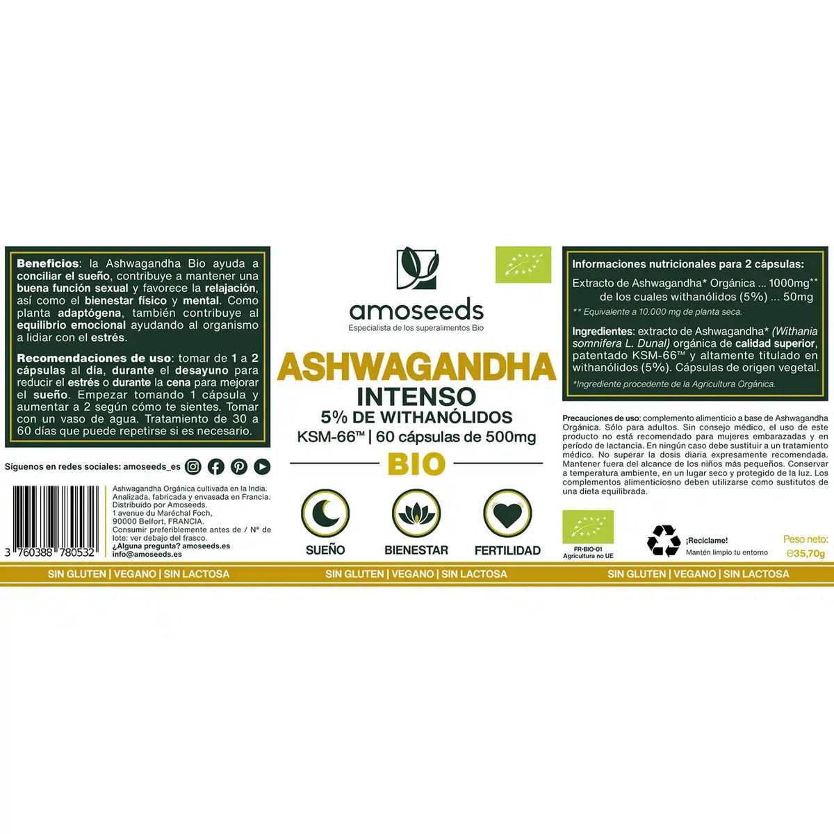 Ashwagandha Bio Ksm-66™, 5% Withanólidos | 60 Cápsulas_4