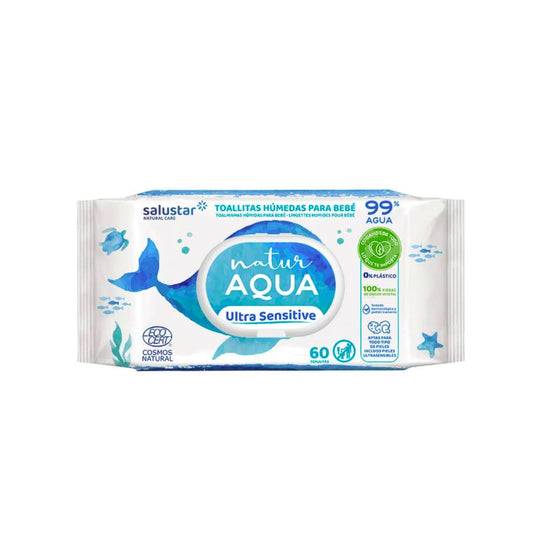 Toallitas húmedas Bebé Natur Aqua 60 uds