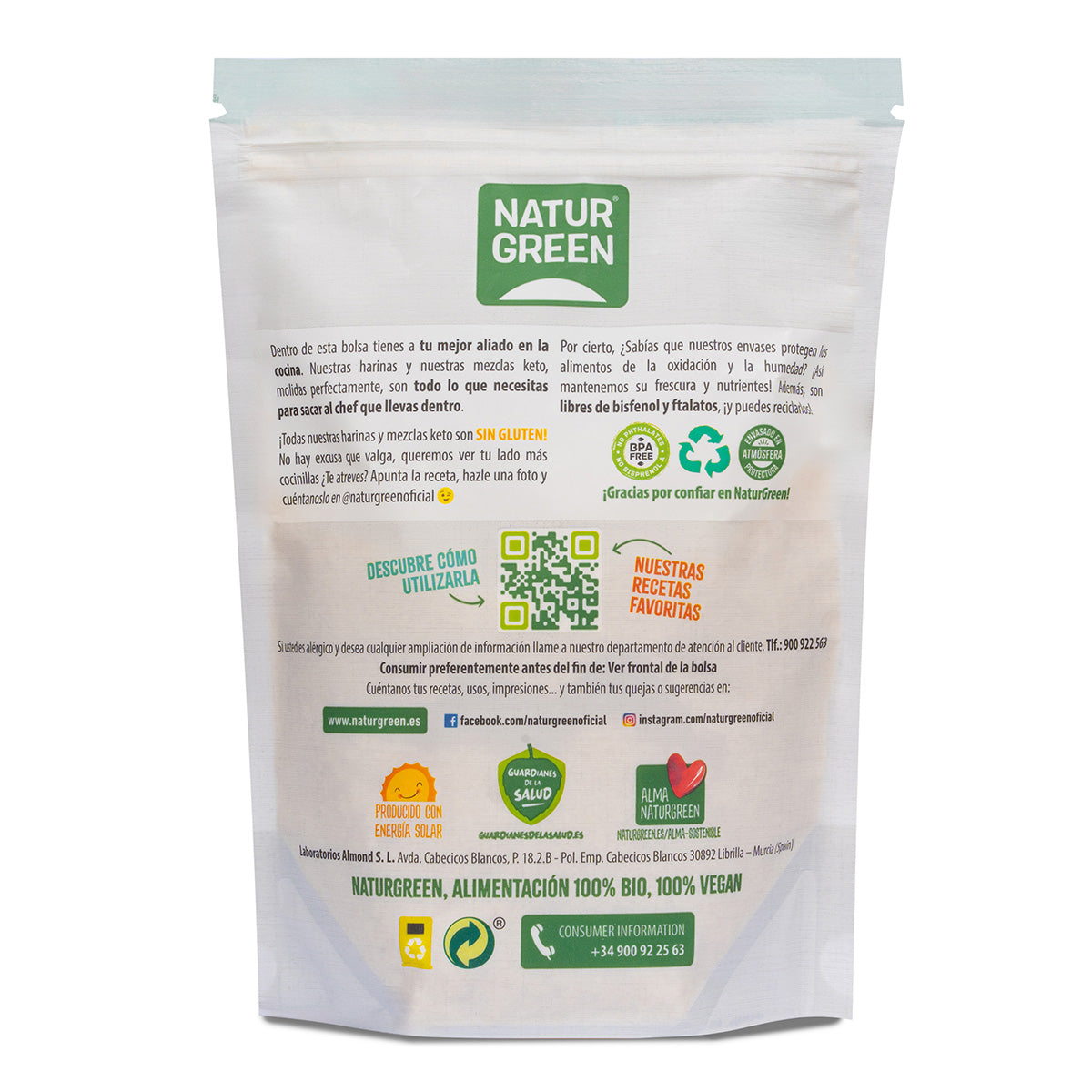 Harina de Almendra BIO sin gluten NaturGreen 300g