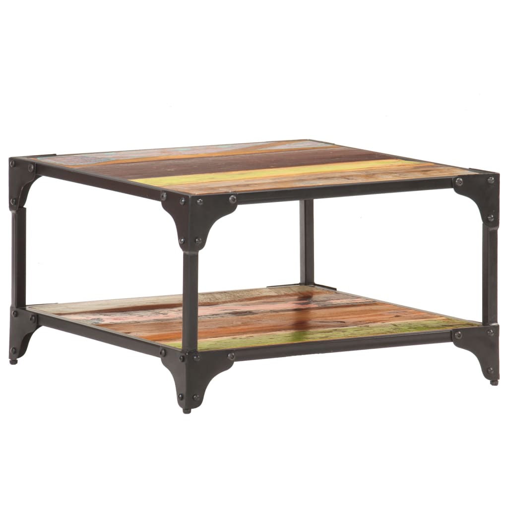Mesa De Centro De Madera Maciza Reciclada 60x60x35 Cm_4