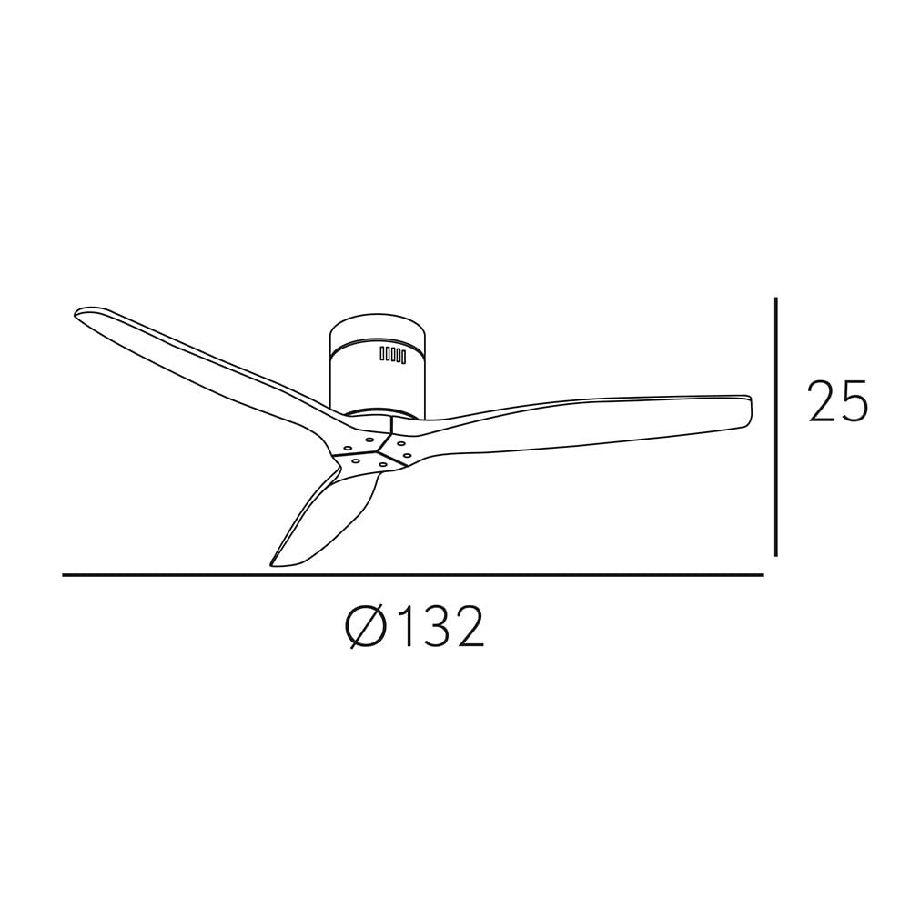 Ventilador Dc Aguilon Marron 3 Aspas Roble 5 Velocidades Sin Luz Remoto Y Temporiz.132d_3