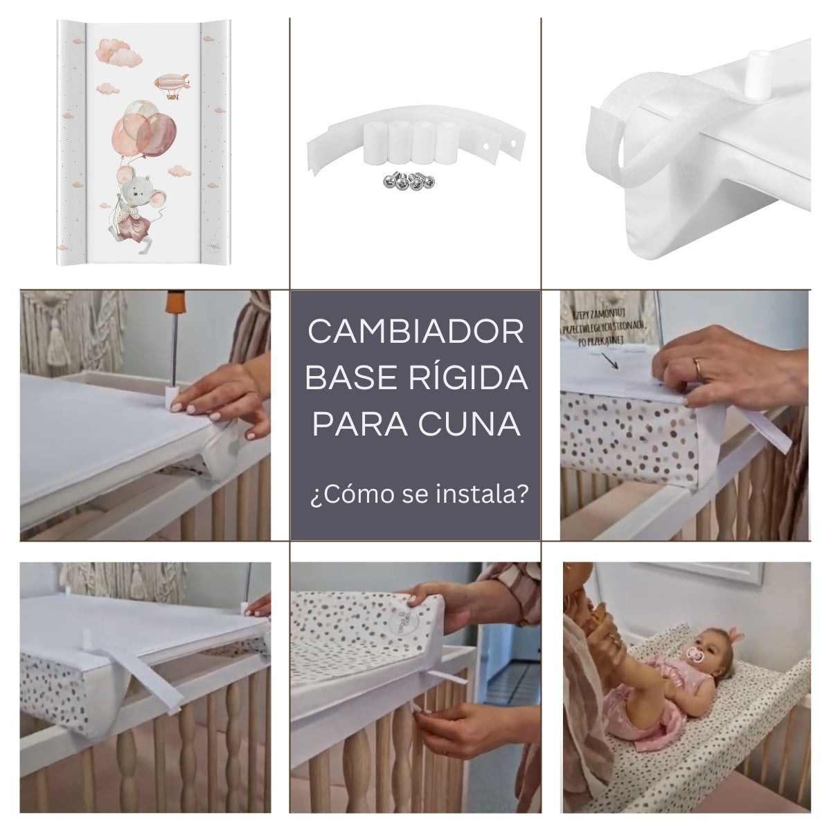 Cambiador Base Rígida Para Cuna Basic Balloons