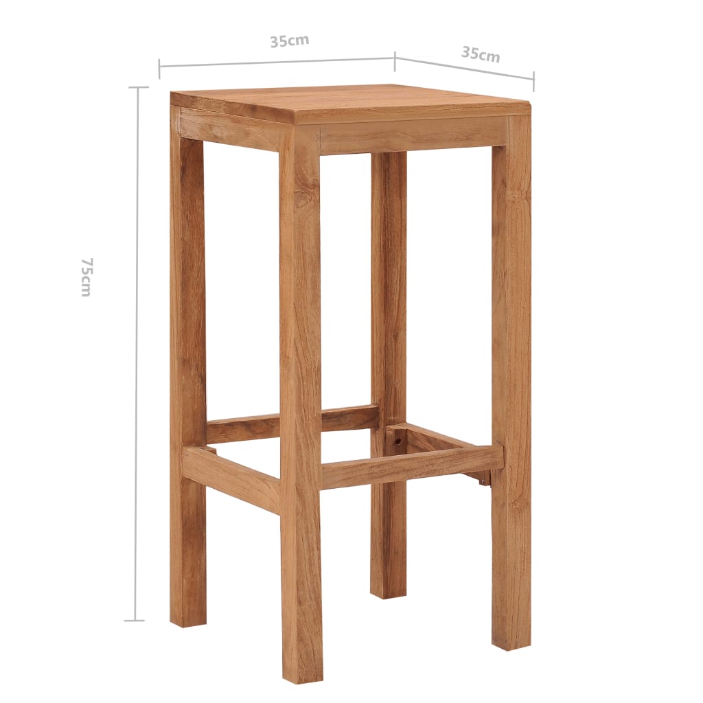 Taburetes De Barra De Cocina 4 Unidades Madera Maciza De Teca_4