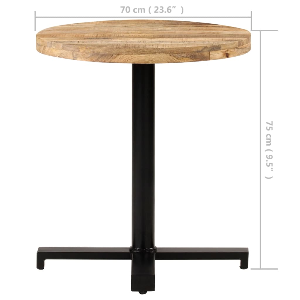Mesa De Bistró Redonda Madera De Mango Rugosa Ø70x75 Cm_4