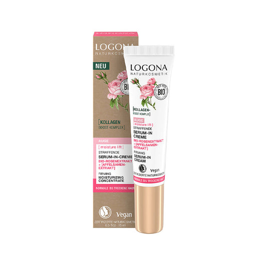Contorno Ojos Sérum Crema Reafirmante Rosas Bio Y Semillas De Manzana , LOGONA, 15ml