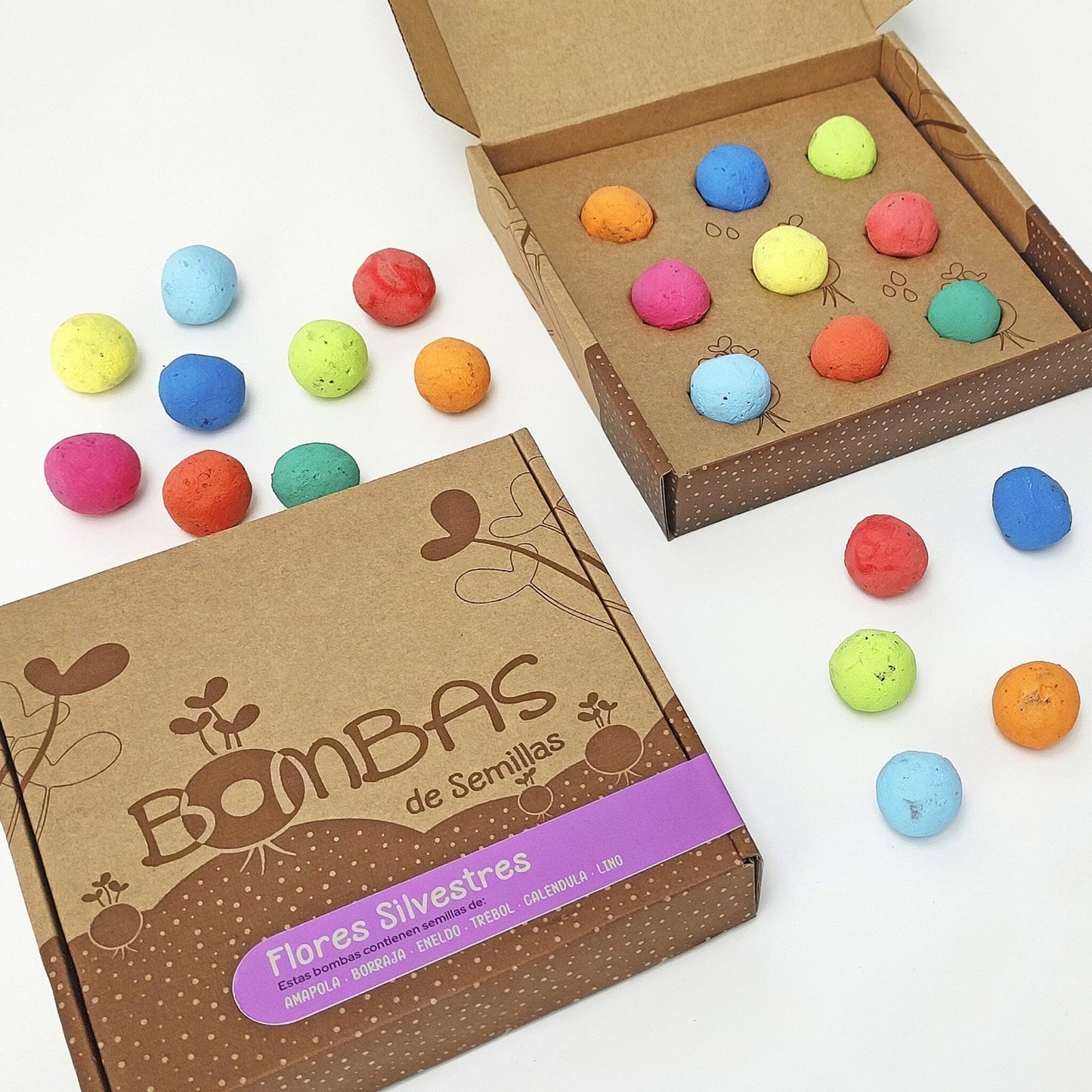 Bombas de semillas Flores Silvestres