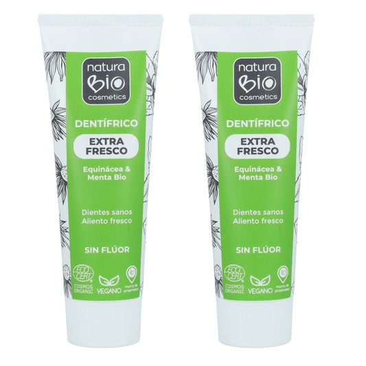 Pack PROMO 2 uds Dentífrico Menta y Equinácea Bio Sin Flúor NaturaBio 75 ml