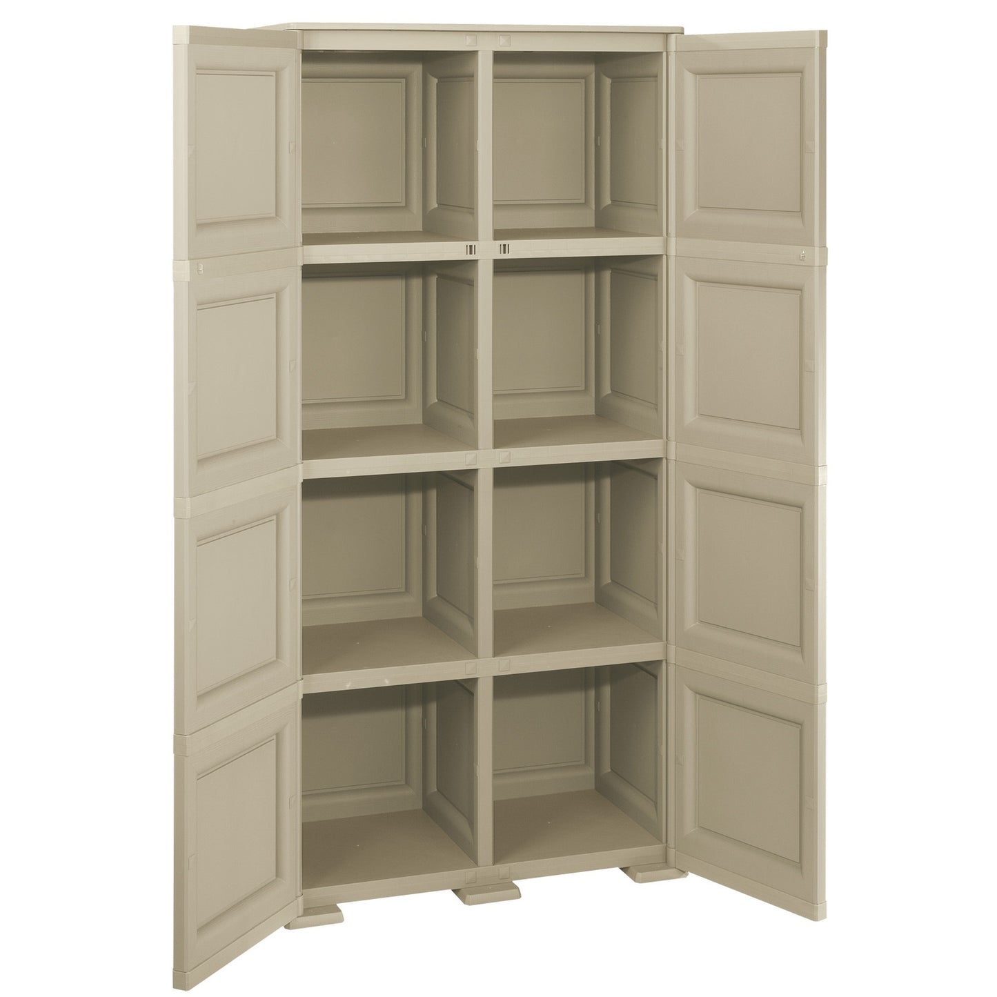 4 Módulos Con Puertas En Acabado Madera + 2 Soportes Opcionales Topo_2