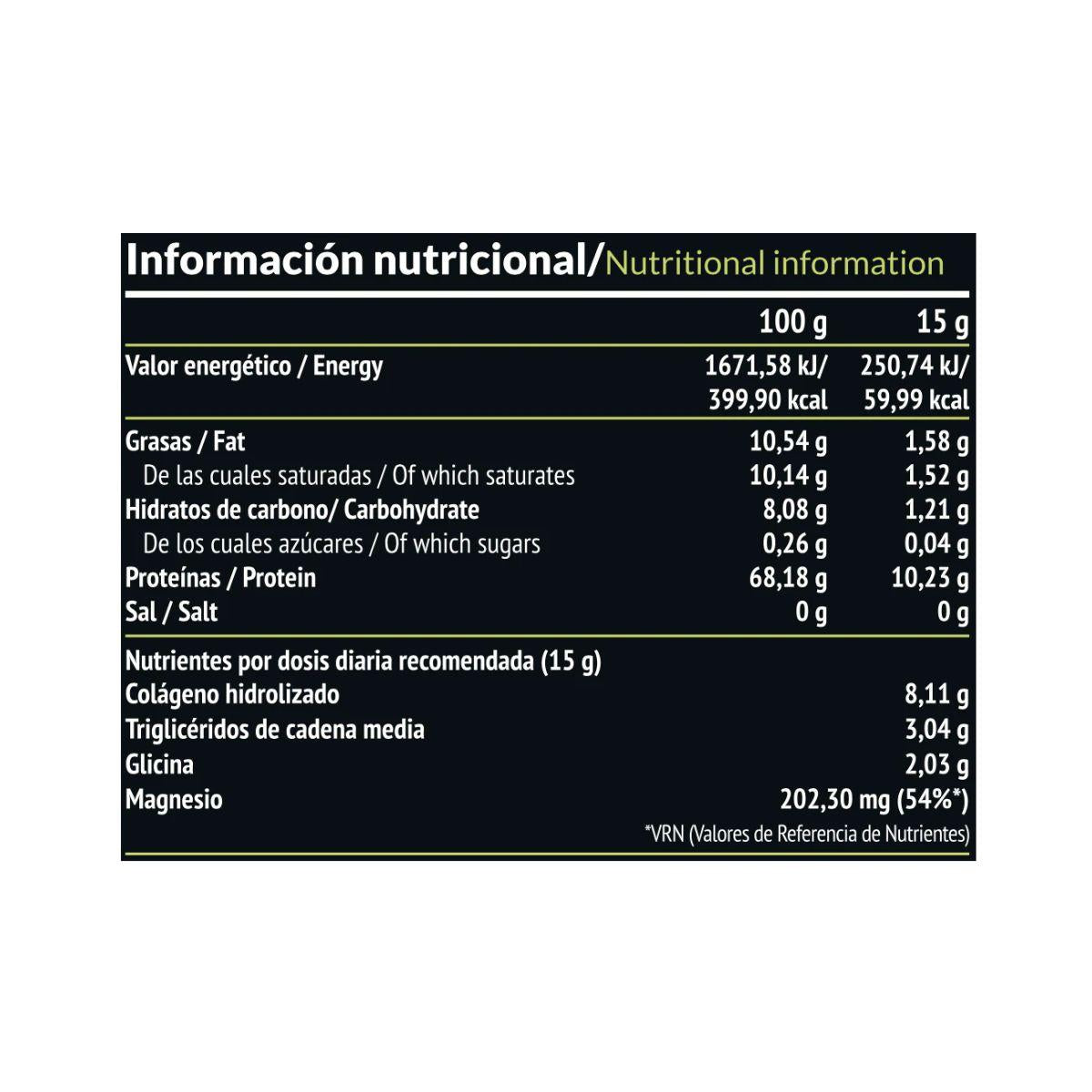Elixir: Colágeno + Aceite TCM, 450 g Paleobull Elixir Neutro 450 g