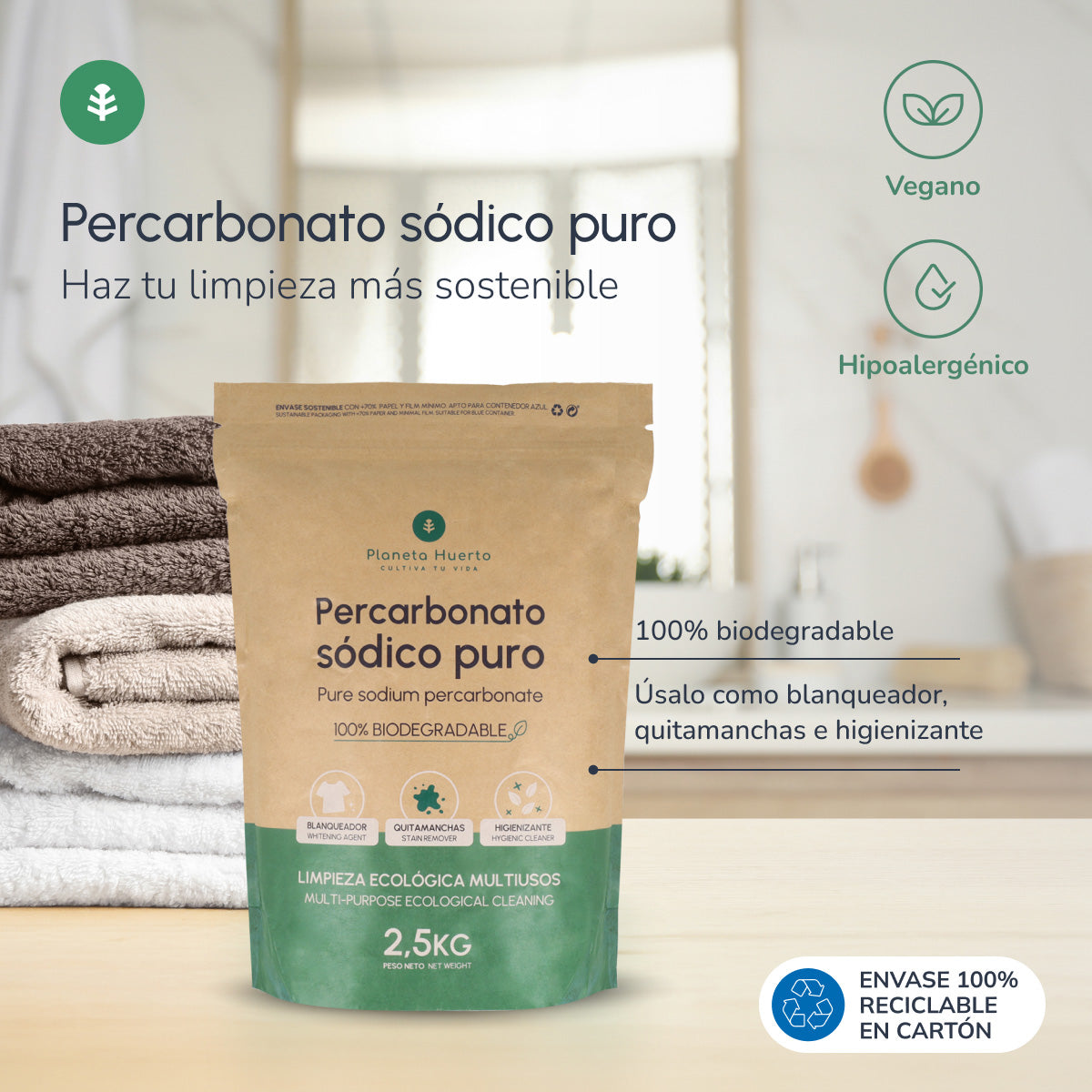 Pack 3x Percarbonato sódico Planeta Huerto 2,5 kg