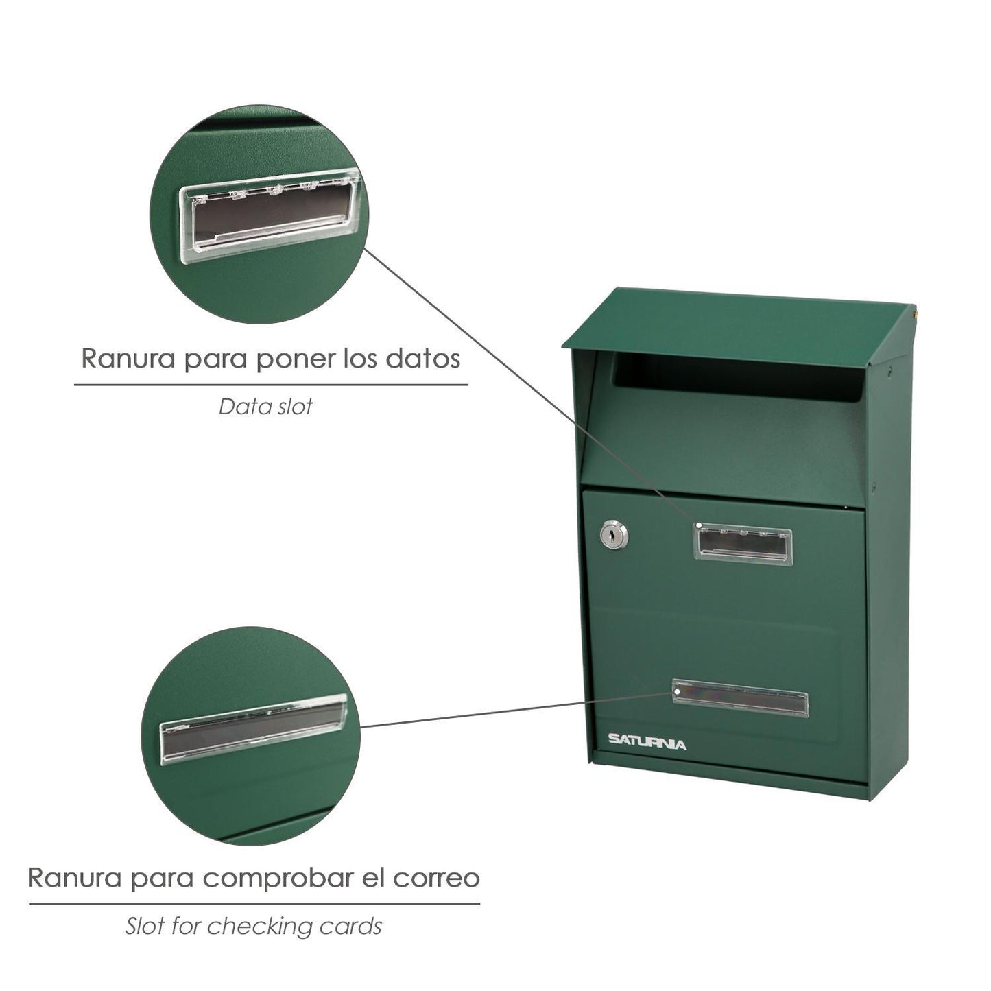 Buzon Exterior Country Verde 215 X 320 X 105 Mm.