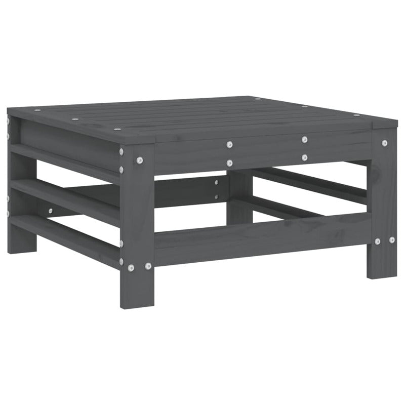 Vidaxl Juego De Muebles De Jardín 7 Piezas Madera Maciza De Pino Gris_5
