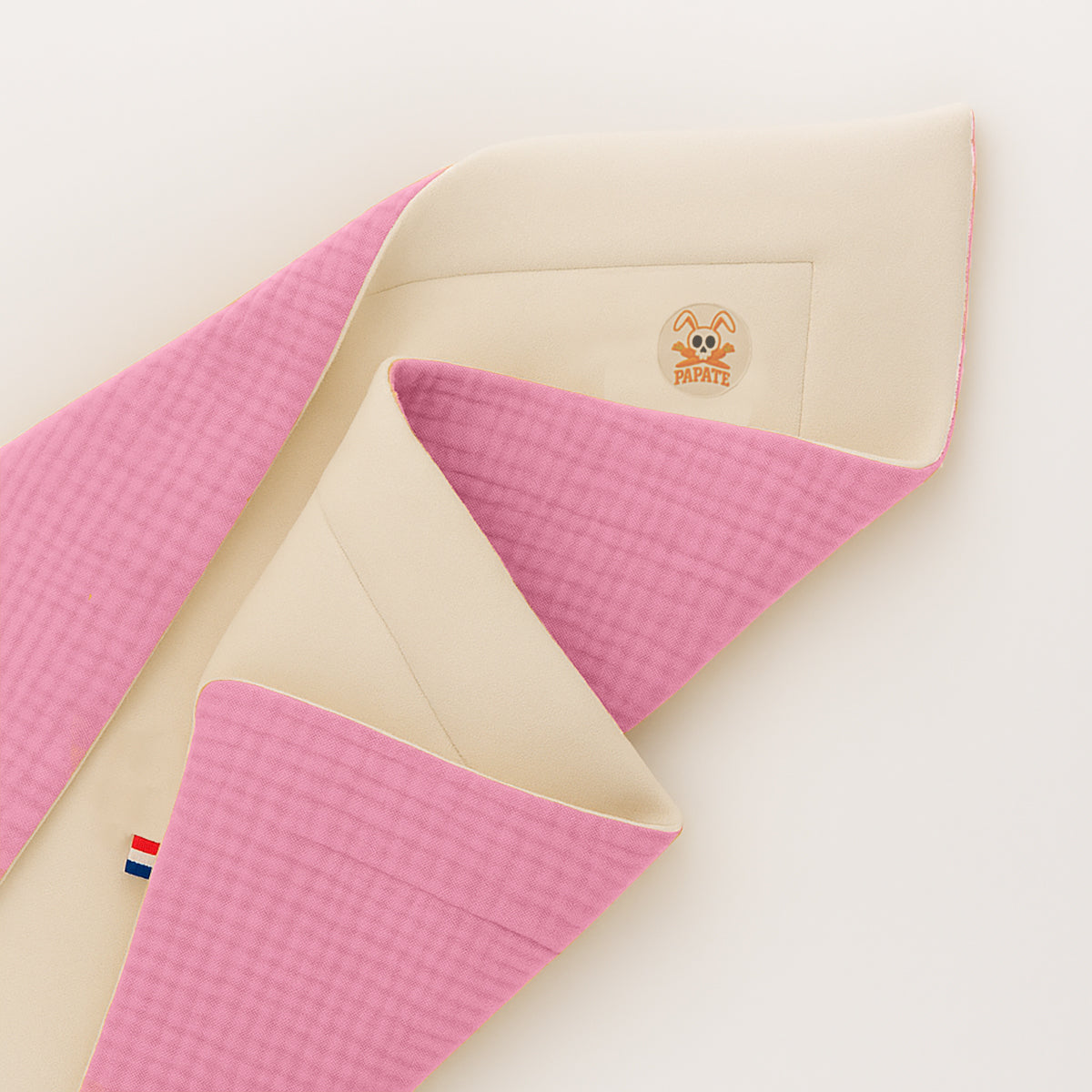 Manta De Algodón Orgánico Rex Blanca Y Rosa