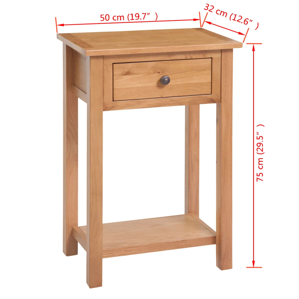 Mesa Consola De Madera De Roble Maciza 50x32x75 Cm_4