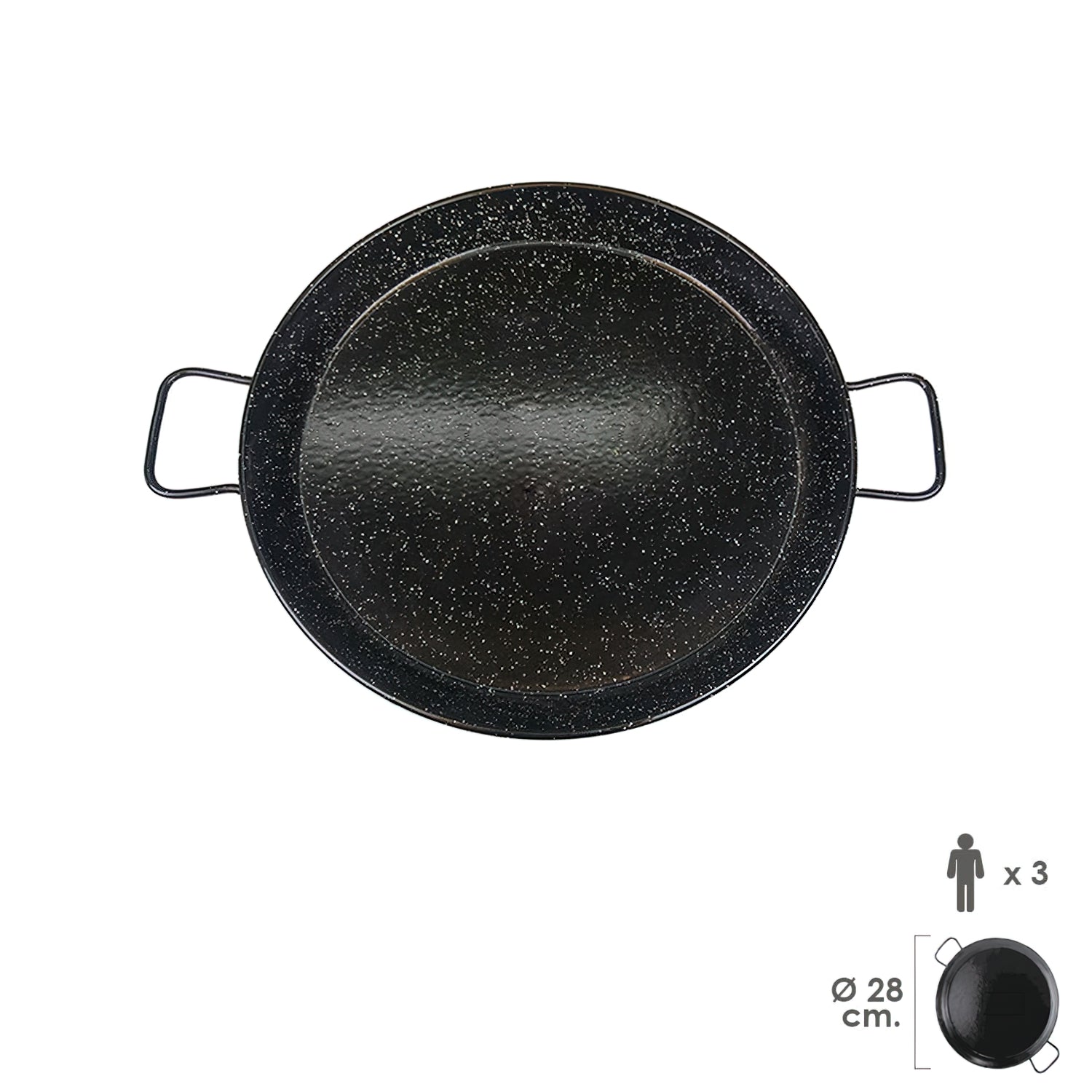 Paellera Valenciana esmaltada 3 personas 28 cm