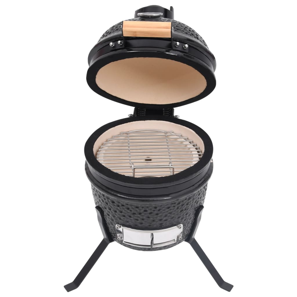 Barbacoa 2 En 1 Ahumadora Kamado De Cerámica Negro 56 Cm / Vetonek_5
