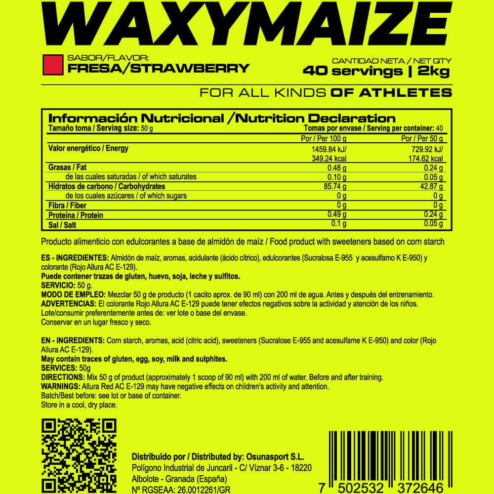 Waxymaize (amilopectina) - 2kg - Fresa - Mejora El Rendimiento - Masmusculo_5