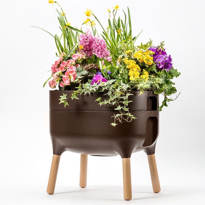 Jardinera Elevada Urbalive Low Verde Claro Marrón.