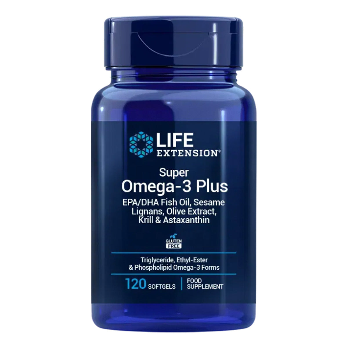 Super Omega-3 EPA/DHA Fish Oil Sesame Lignans & Olive Extract, Life Extension 120 perlas
