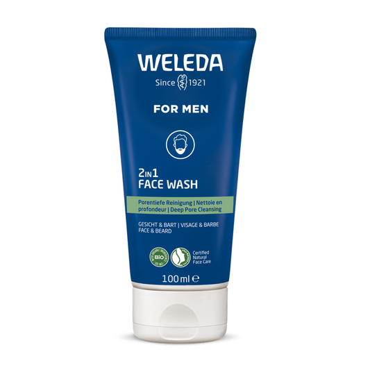 Gel Limpiador 2 en 1 Rostro & Barba para Hombre Weleda, 100ml.