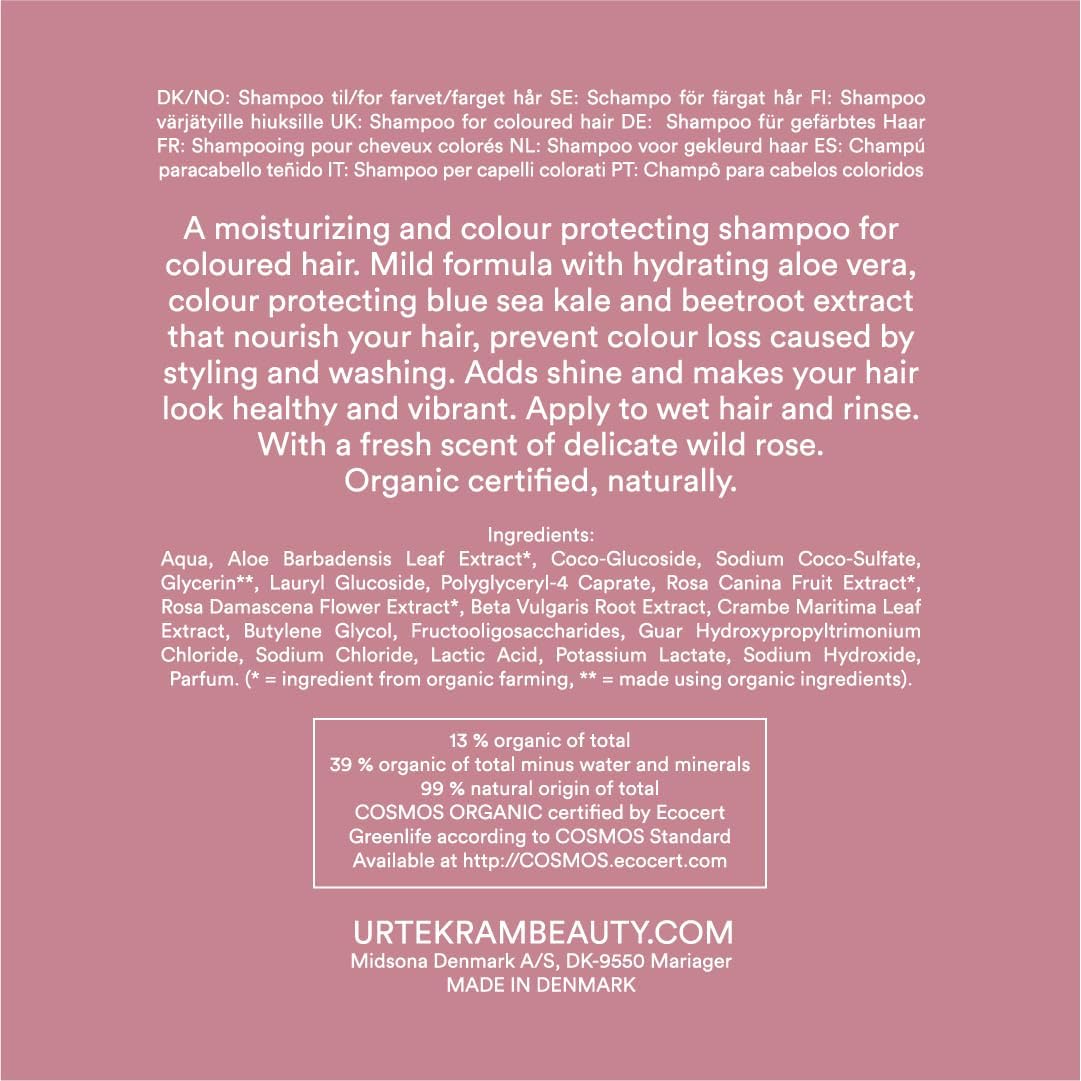 Champú Soft Wild Rose Color Urtekram, 500 ml