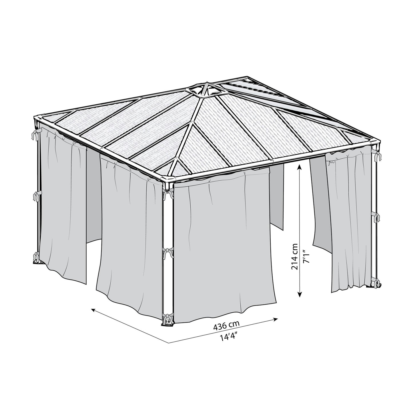 Set Mosquiteras para gazebo cenador Palermo 4300