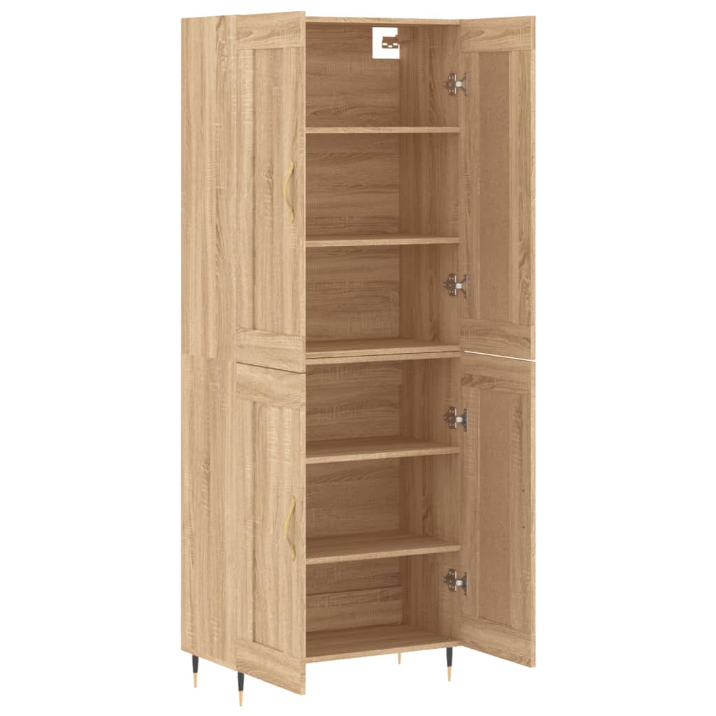 Aparador Alto Madera Contrachapada Color Roble 69,5x34x180 Cm_3