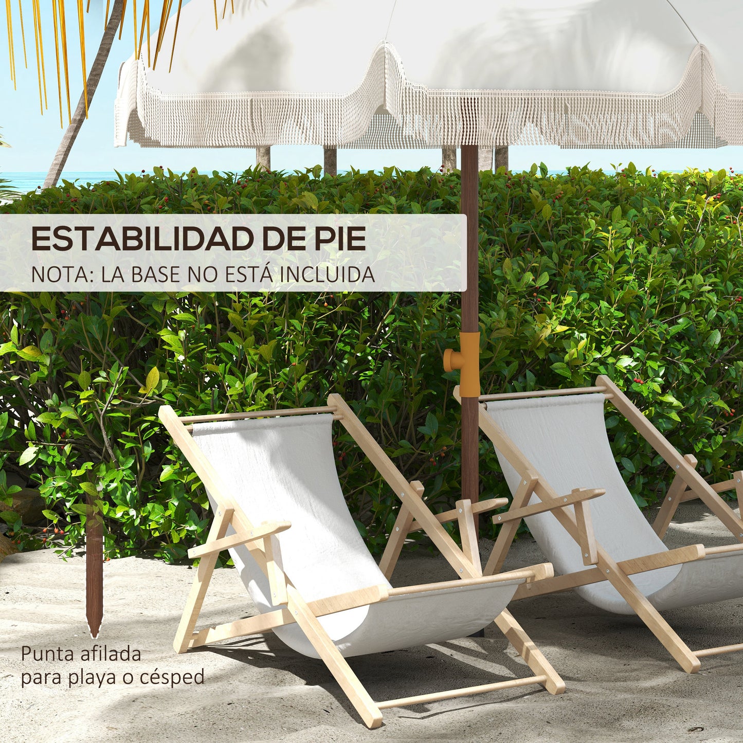 Outsunny Sombrilla De Playa Ø190x210 Cm Con 8 Varillas Apertura Manual Gris_5