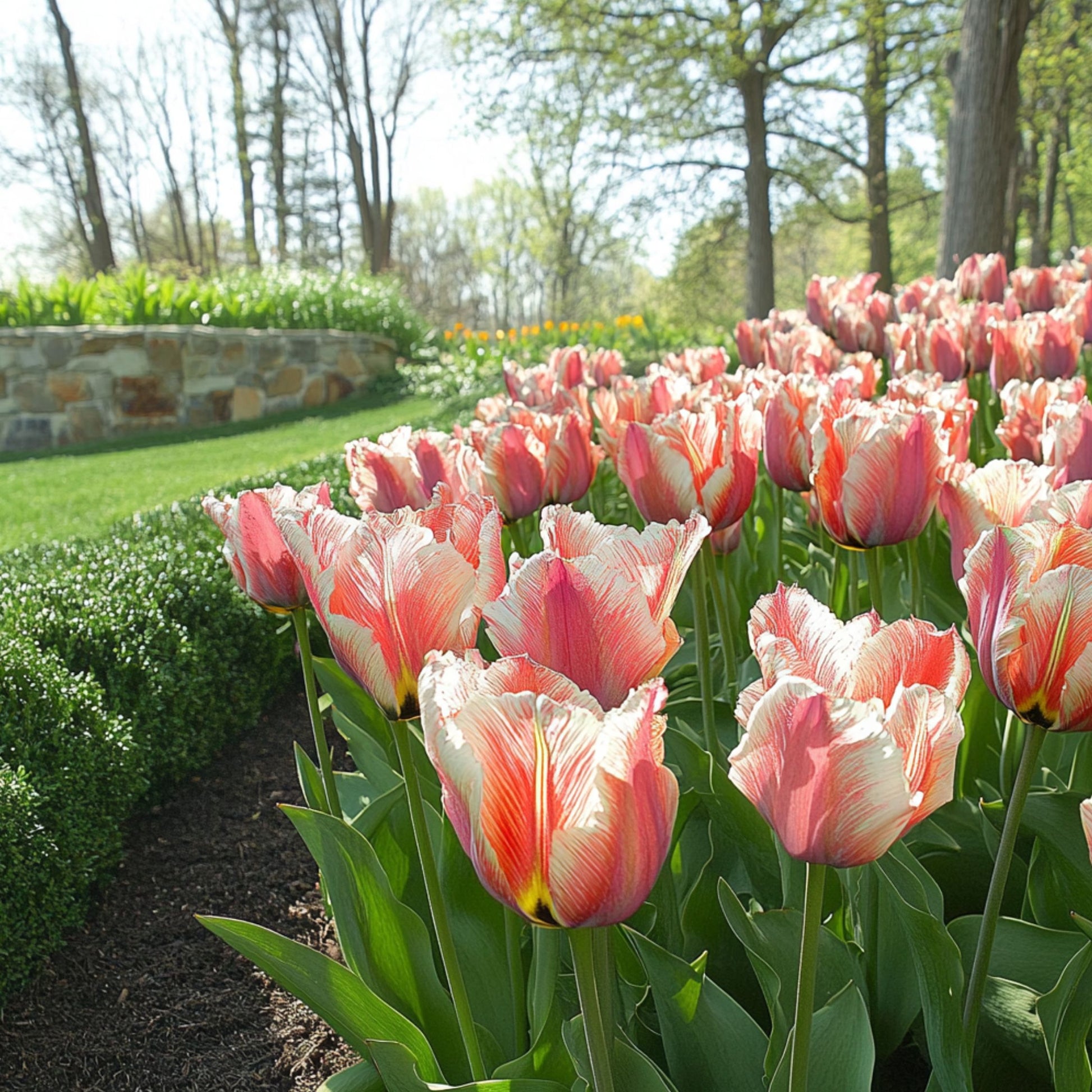 Bulbos De Tulipán - 21 Pzs - Tulipa 'apricot Parrot' - Bulbos De Flores - Rosa