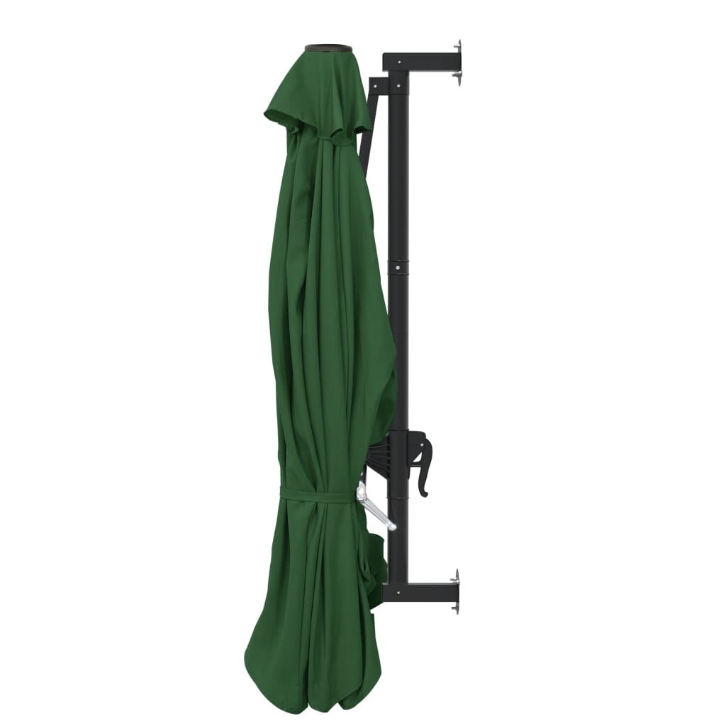 Vidaxl Sombrilla De Pared Con Barra De Metal Verde 300 Cm_4