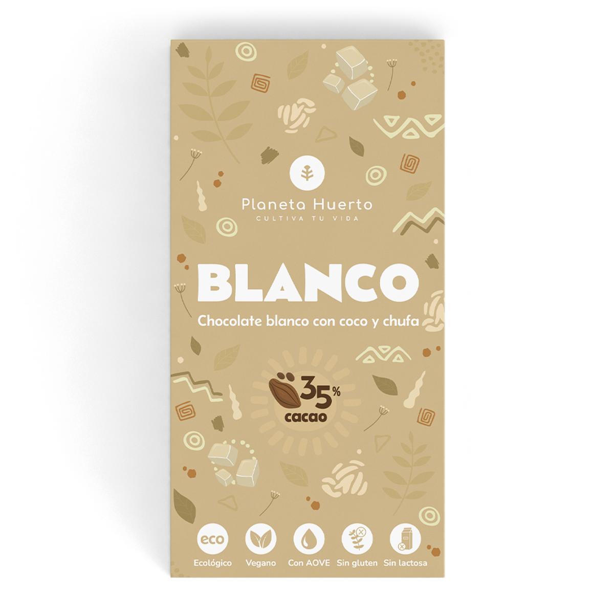 Tableta chocolate blanco vegano 35% ECO Planeta Huerto 70 g