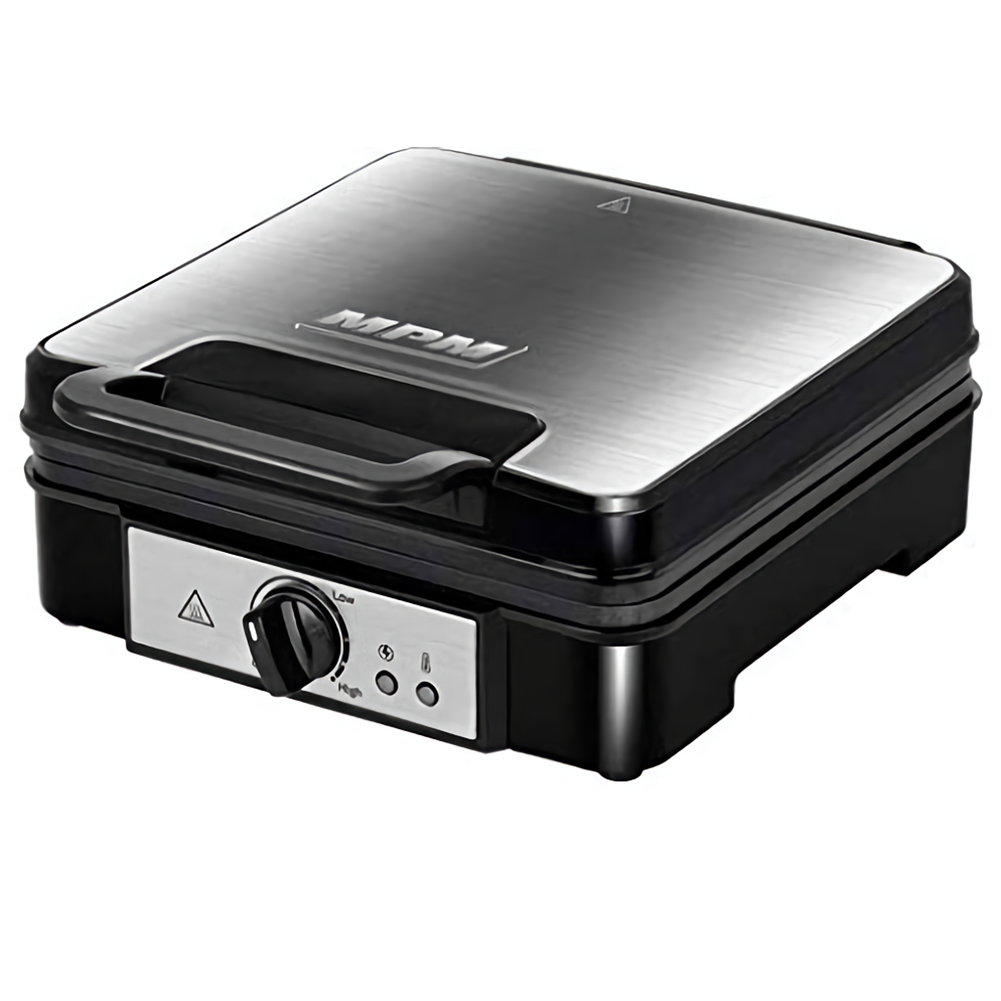 Gofrera Eléctrica Profesional, 4 Gofres Belgas Gruesos, Antiadherente, Regulador Temperatura Mpm Mpm-mgo-36 Negro/plata