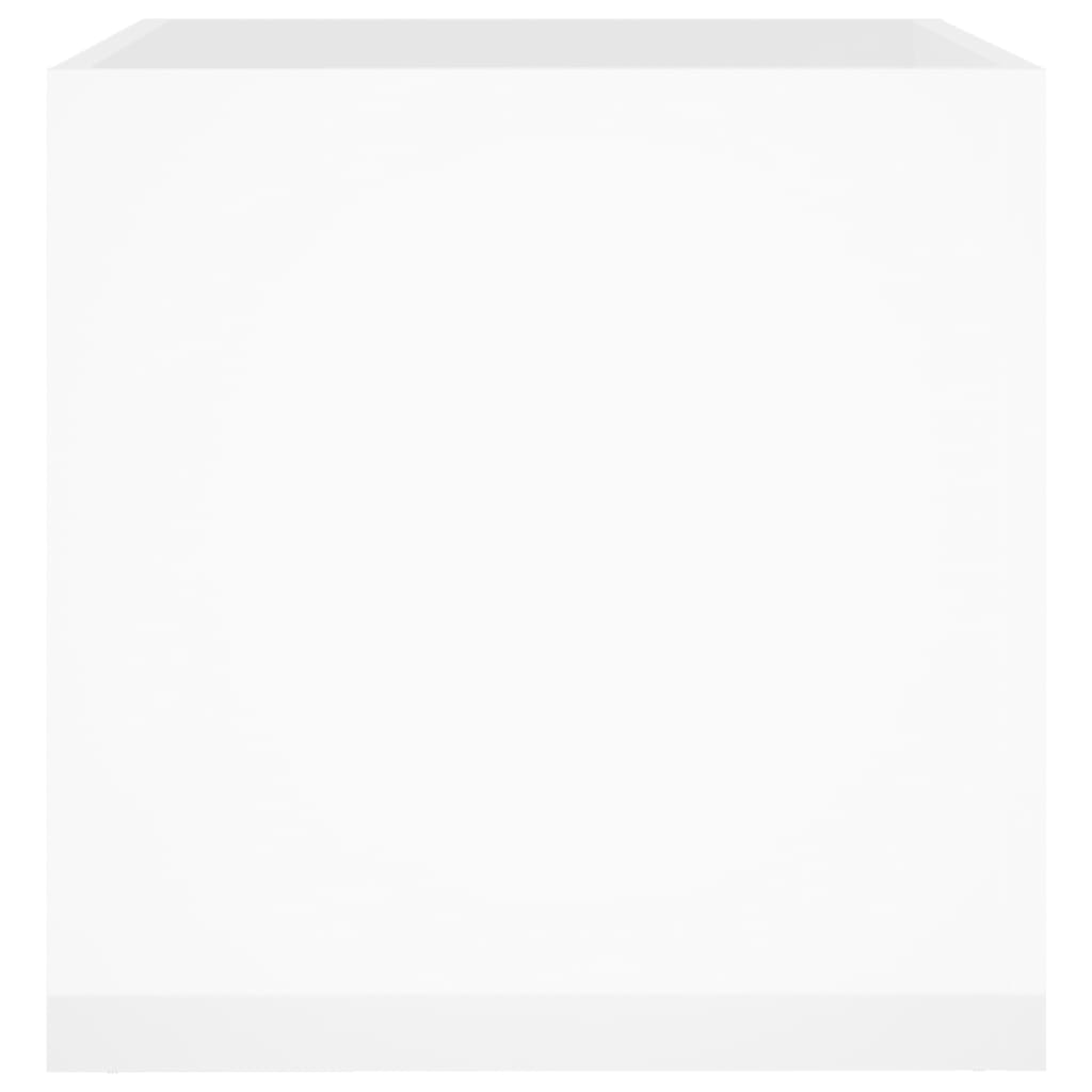 Jardinera De Madera De Ingeniería Blanca Brillante 40x40x40 Cm_5