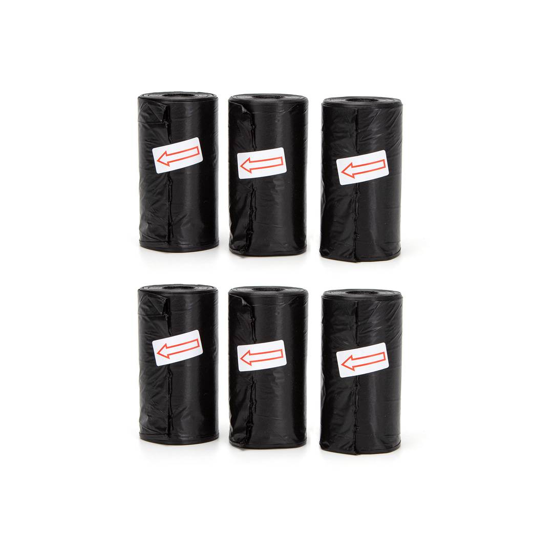Bolsas biodegradables para excrementos negras 6 Rollos - 90 bolsas