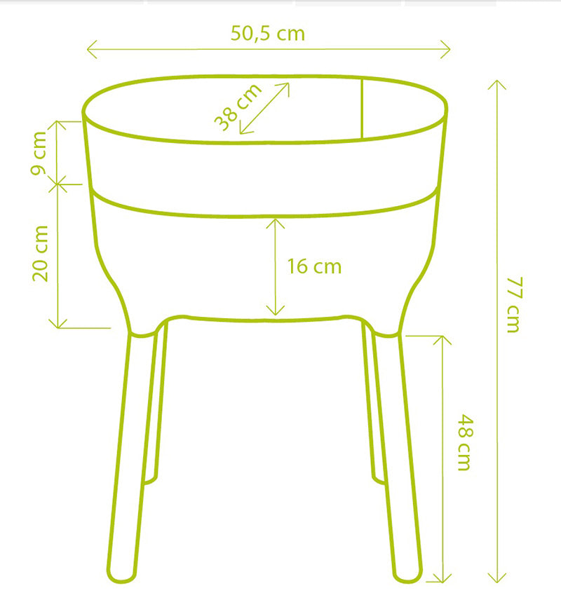Jardinera Elevada Urbalive High  Con Auto-riego Verde.