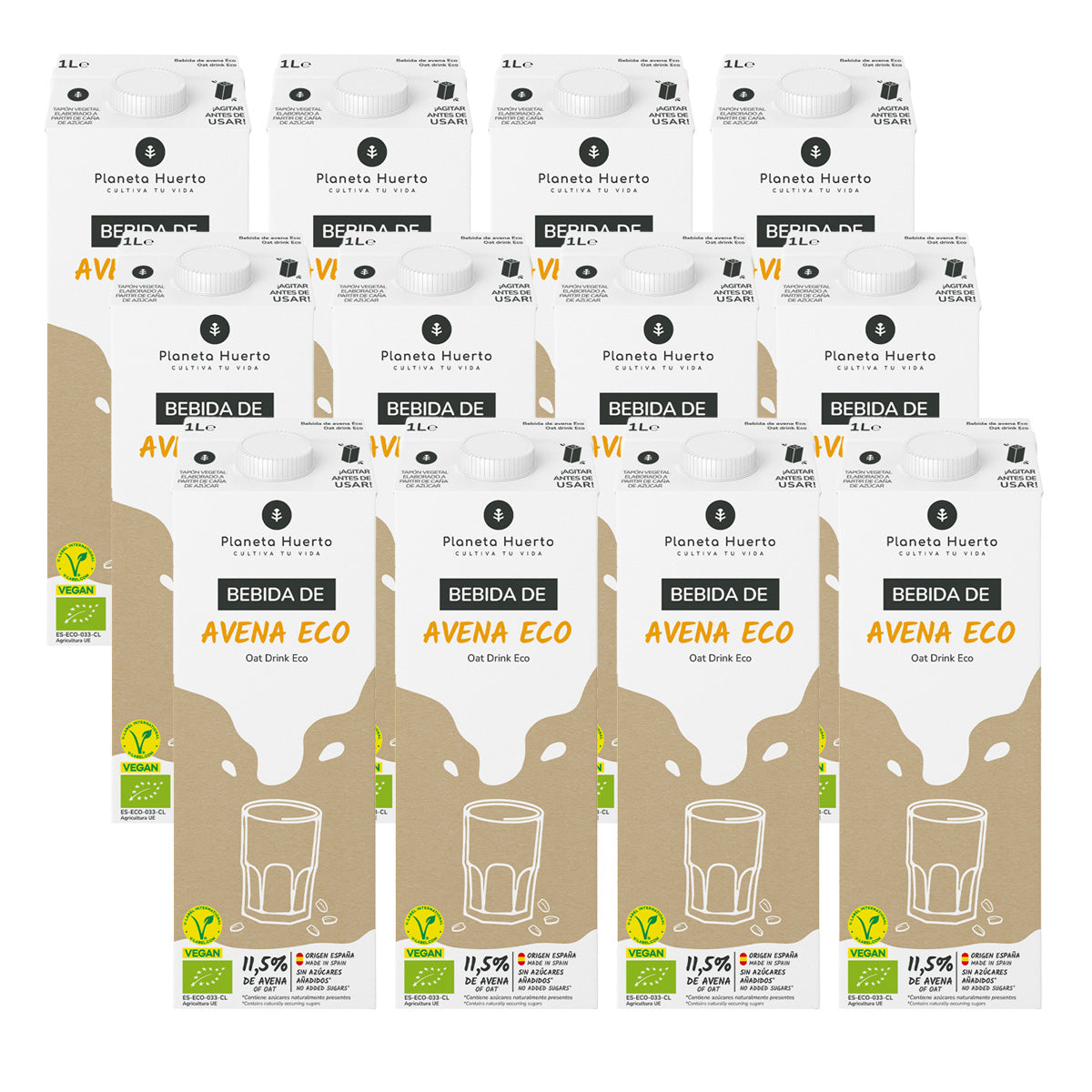 Pack 12 x bebida de avena ECO Planeta Huerto 1L