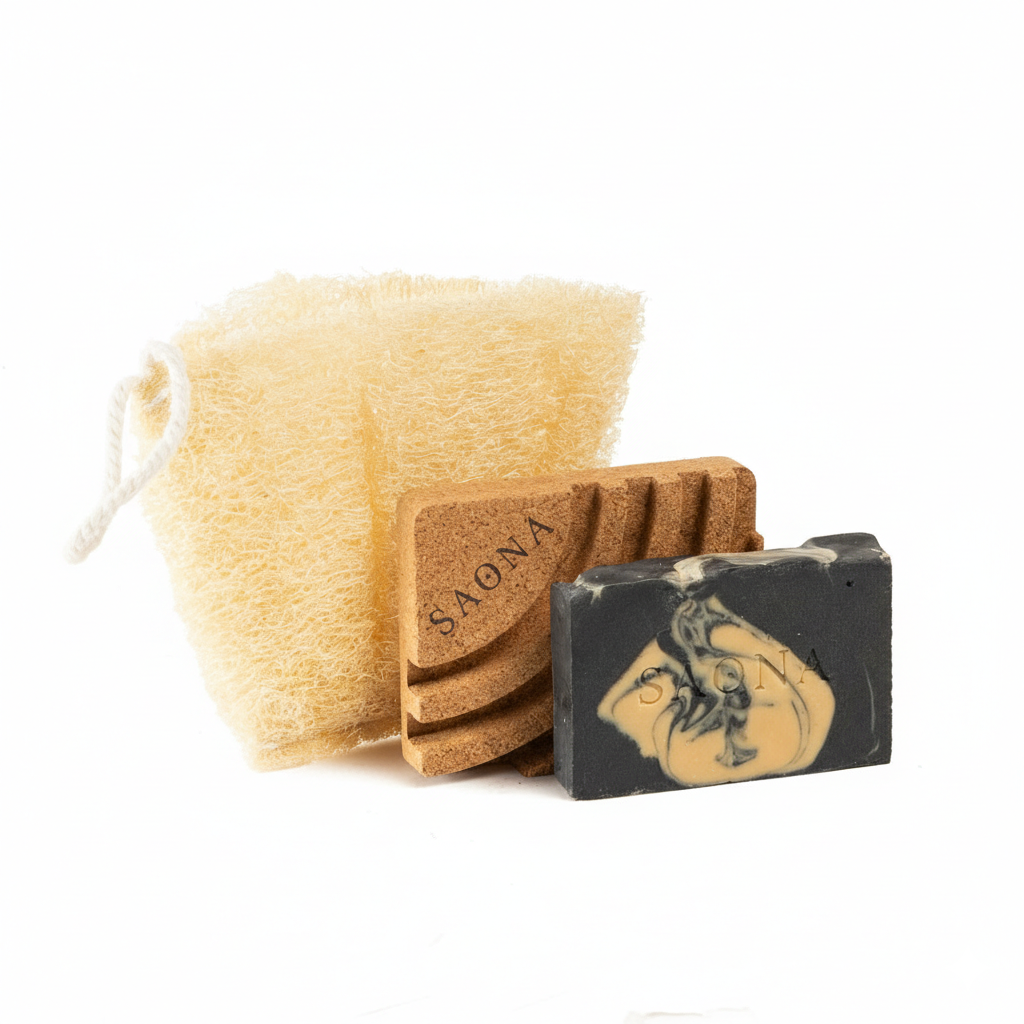 Pack Corporal Saona Detox. Jabón, Estuche De Lufa Y Jabonera De Corcho_0