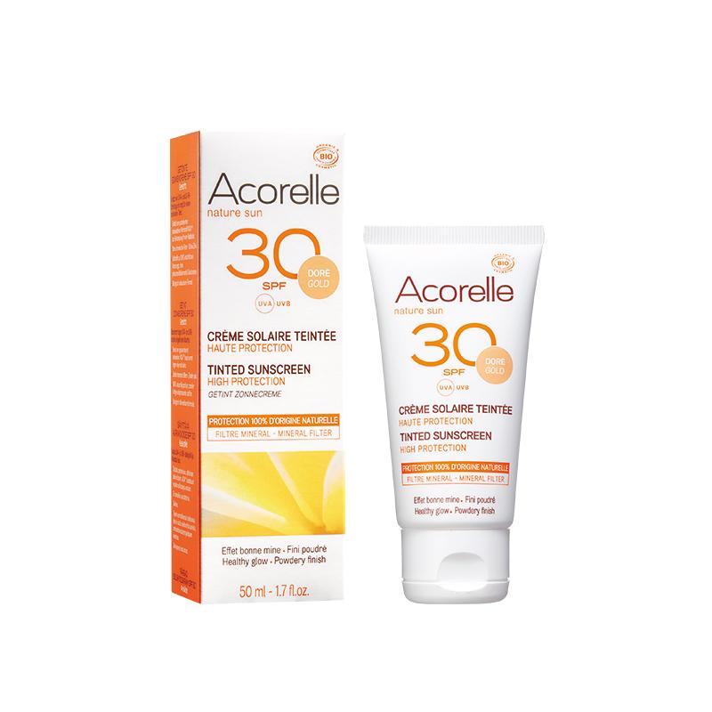 AcorelCrema Protección Solar Facial con Color Gold FPS30 le 50 ml