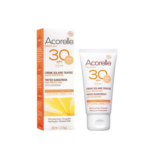 AcorelCrema Protección Solar Facial con Color Gold FPS30 le 50 ml