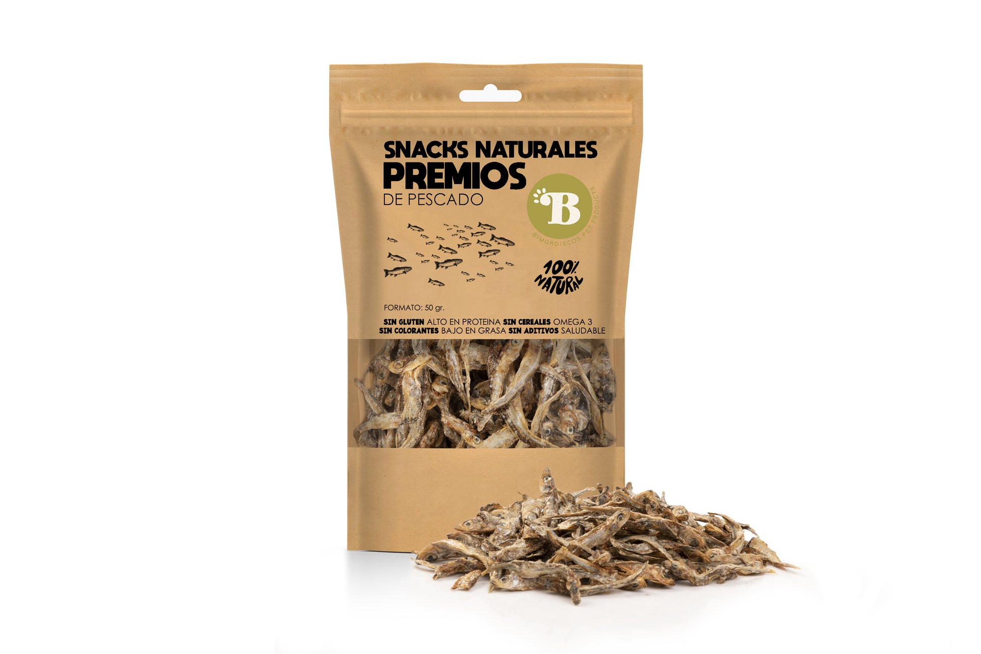 Bimordiscos Pescados Deshidratados Para Perros Y Gatos · 50g.