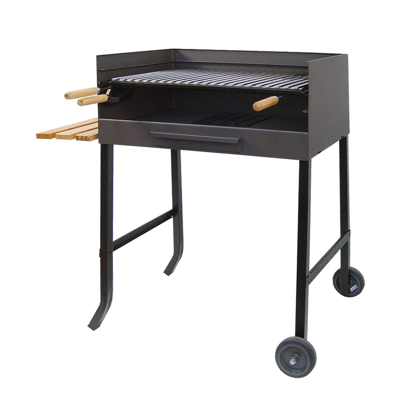 Barbacoa con parrilla Inox y Bandeja de Madera Imex el Zorro 50x40x101