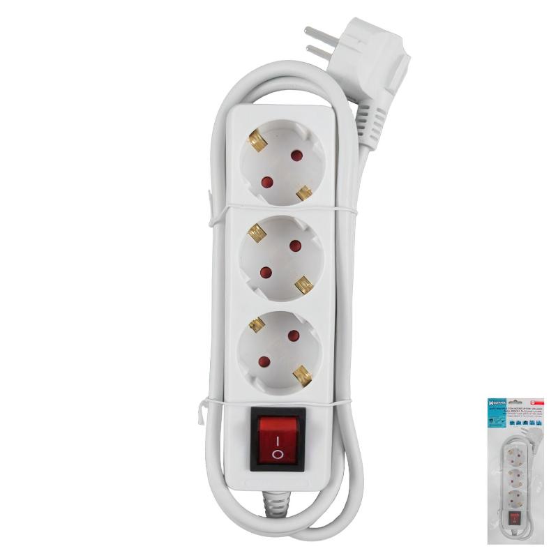 Regleta / Base Multiple 3 Tomas Con Toma De Tierra Con Interruptor_1