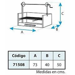 Cajón Barbacoa con Elevador y Parrilla Cincada Imex el Zorro 73x40x50