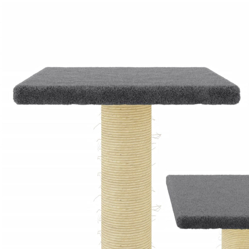 Vidaxl Rascador Para Gatos Con Postes De Sisal Gris Oscuro 61 Cm_5