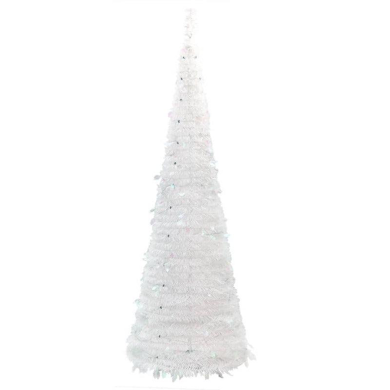Vidaxl Árbol De Navidad Artificial Desplegable 200 Led Blanco 210 Cm_5