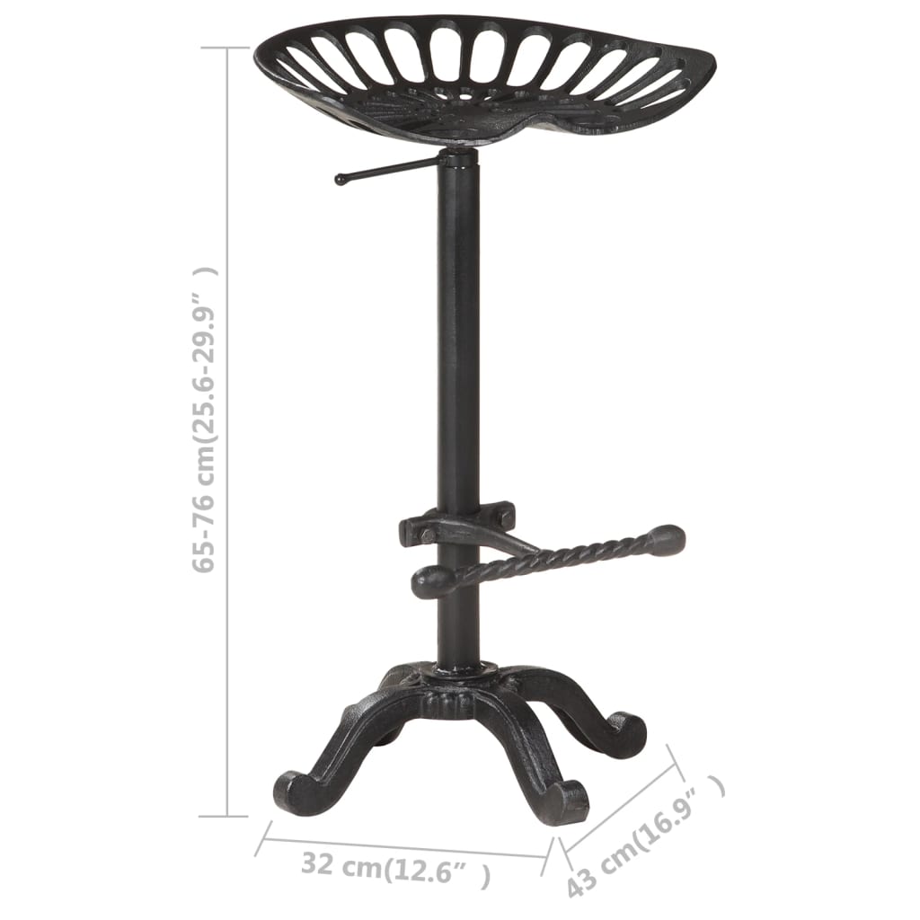 Taburete De Cocina Hierro Fundido Negro_5