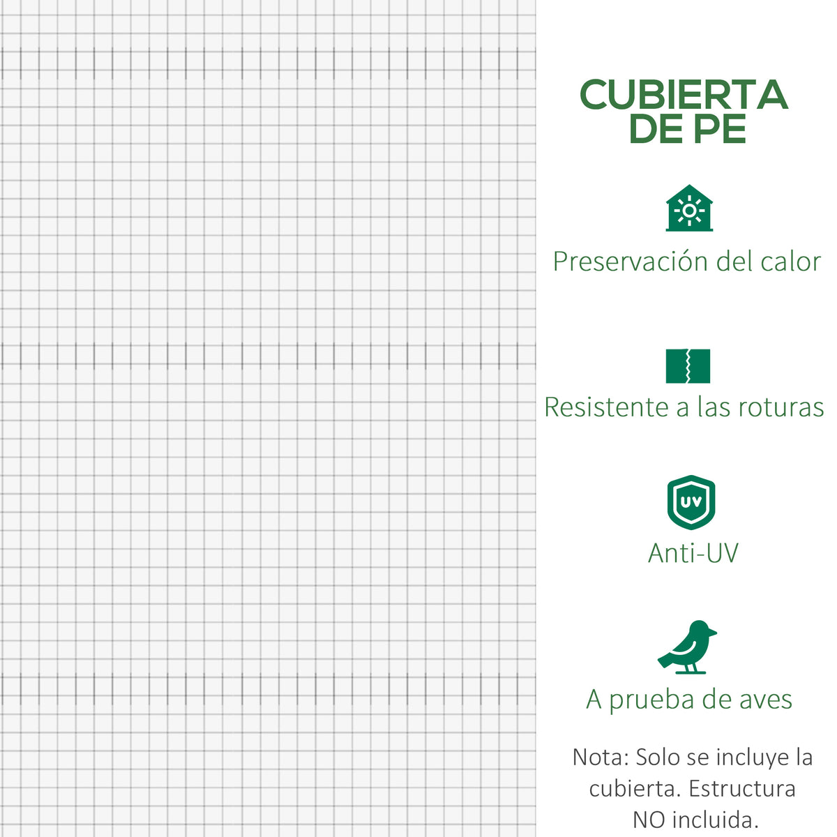 Outsunny Cubierta De Invernadero Túnel 6x3x2m 12 Ventanas Y Puerta Enrollable_5