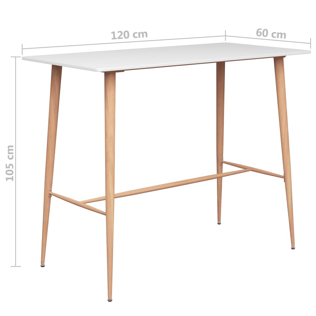 Mesa De Bar Blanco 120x60x105 Cm_3