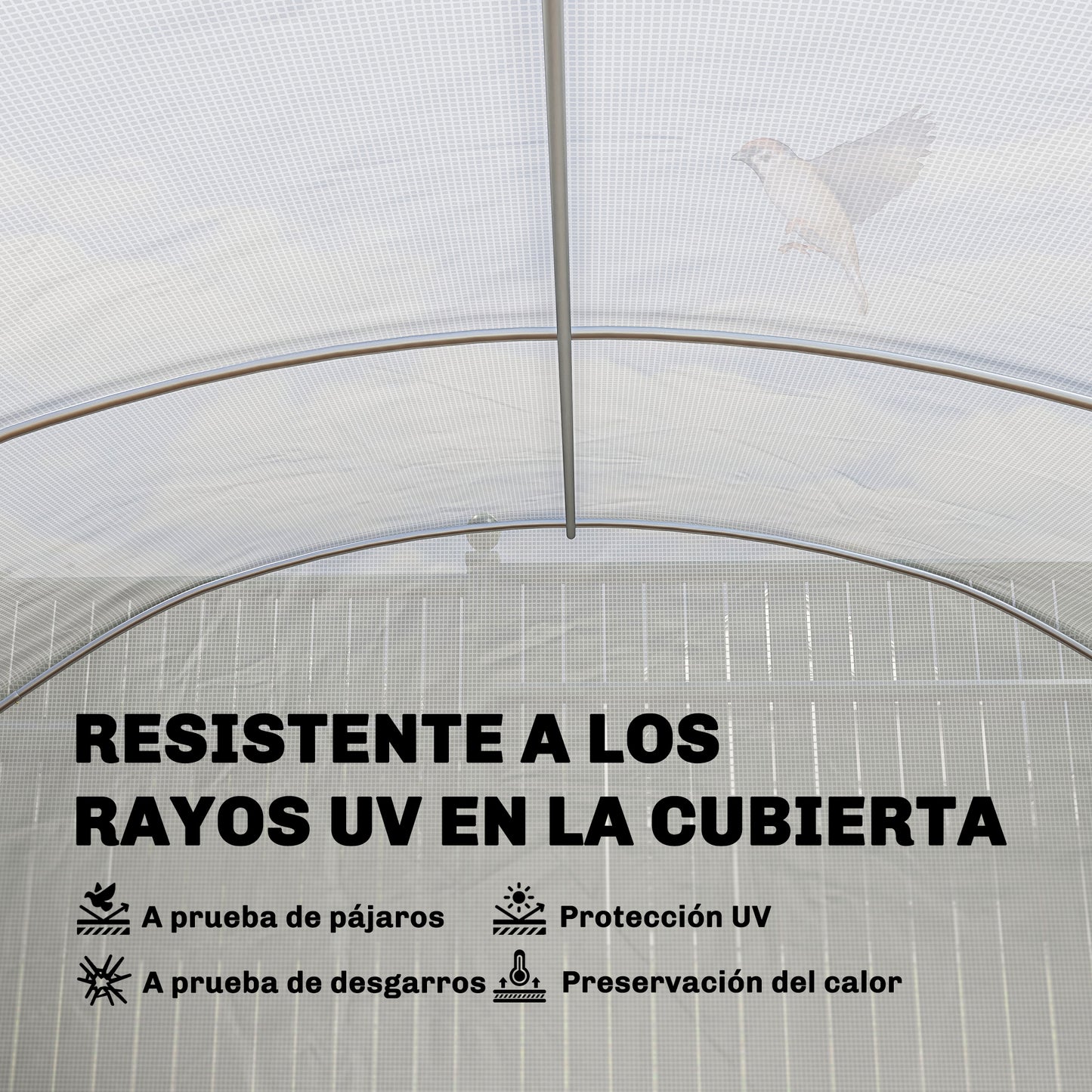 Outsunny Invernadero De Túnel 6x3x2 M Con 3 Puertas Enrollables Ventanas Blanco_5